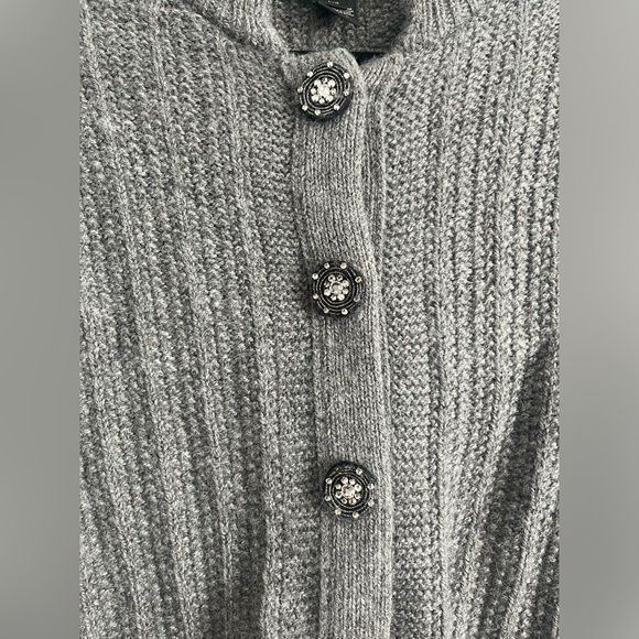 MARC JACOBS Knit Cardigan with Jeweled Buttons in Gray - Picture 5 of 5